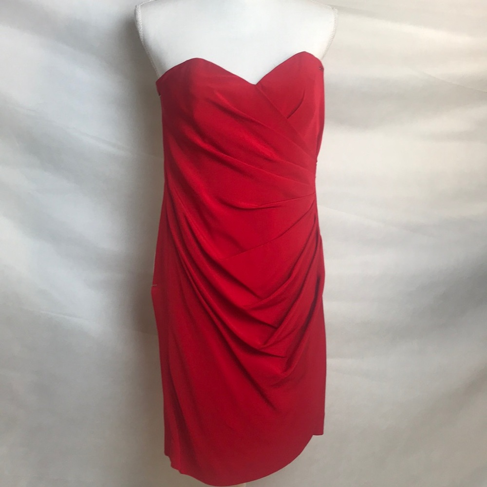 ❤️Anne Klein Red Strapless Cocktail Dress - Small - Picture 1 of 8